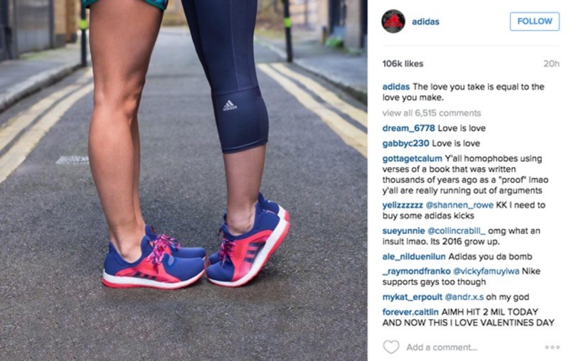 Η αποστομωτική απάντηση της Adidas στους ομοφοβικούς χρήστες του Instagram
