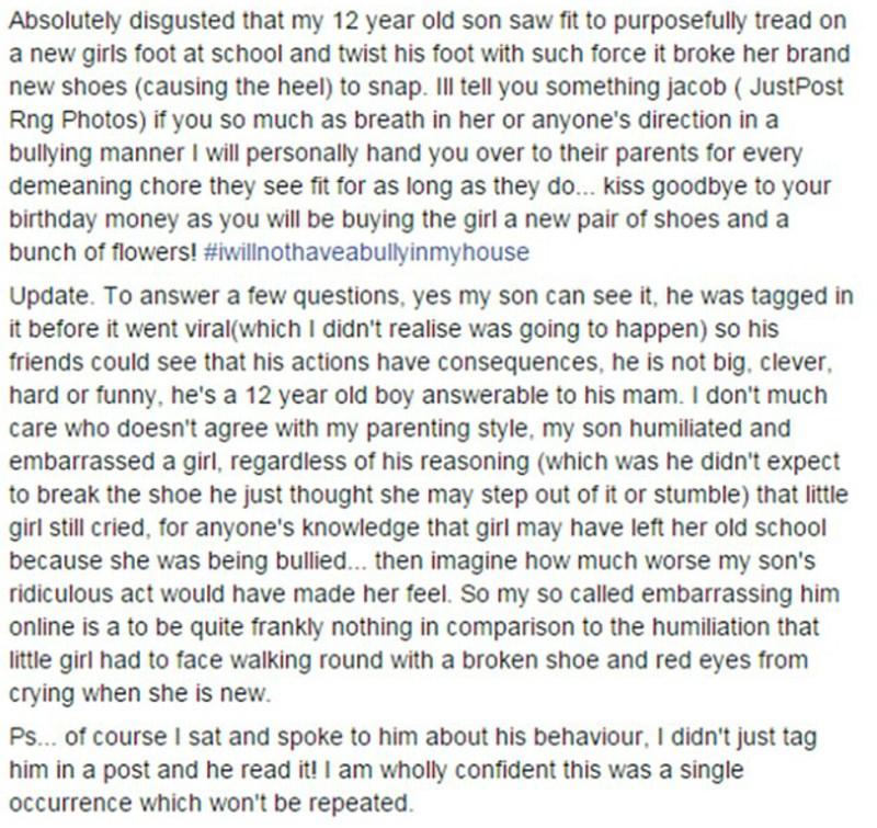 Ο 12χρονος γιος της έκανε bullying σε ένα κορίτσι. Δείτε πως αυτή η μητέρα το χειρίστηκε