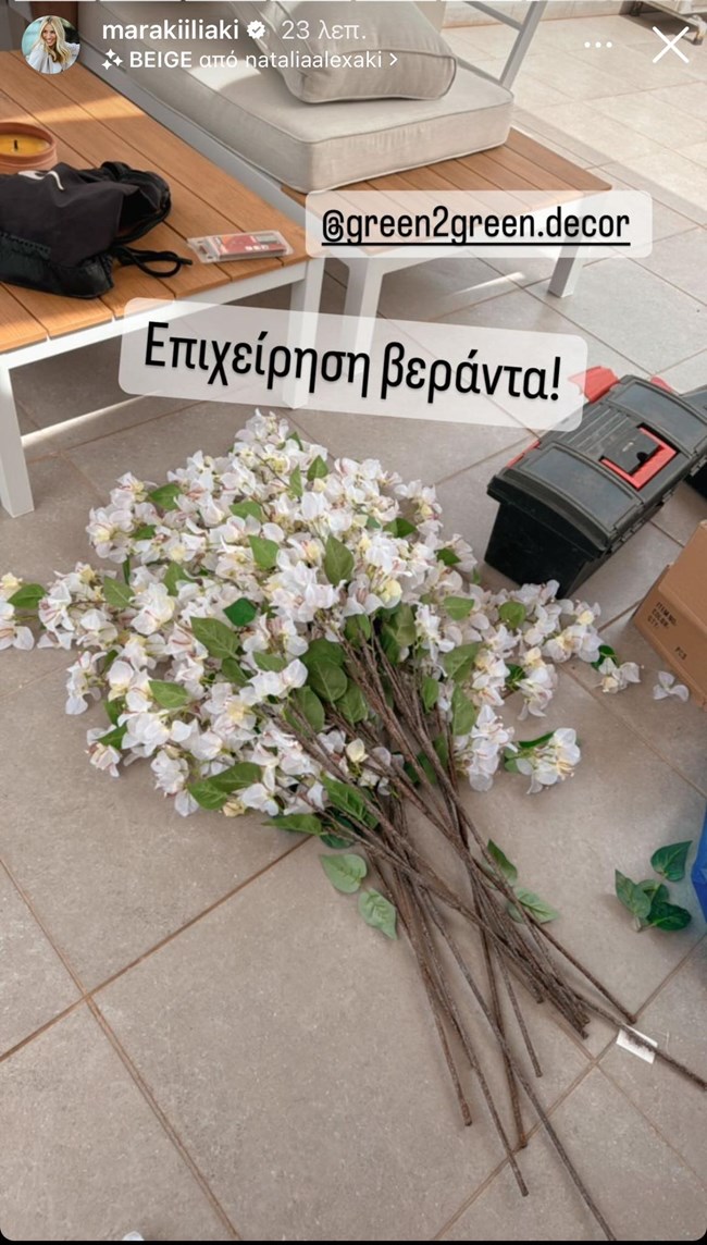 Μαρία Ηλιάκη | Αναδιαμορφώνει τη βεράντα του σπιτιού της για το καλοκαίρι