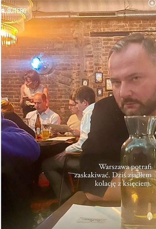 Ο Πρίγκιπας Ουίλιαμ στην Πολωνία δείπνησε σε queer εστιατόριο και το γεύμα κόστισε  8,5 ευρώ