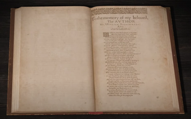 First Folio: Δημοπρατείται σπάνιο αντίτυπο της συλλογής των έργων του Ουίλλιαμ Σαίξπηρ
