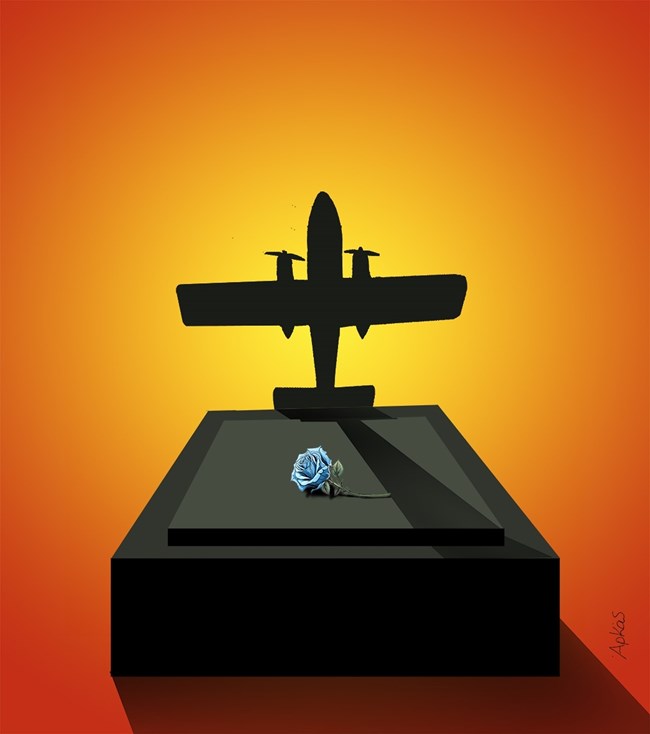 Το συγκλονιστικό σκίτσο του Άρκα για την πτώση του Canadair