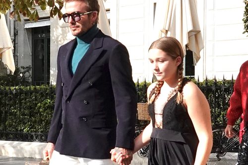 Ο Ντέιβιντ Μπέκαμ με ροζ πούπουλα στη συναυλία του Harry Styles