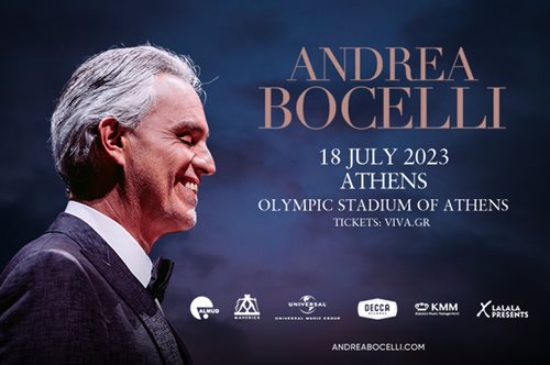 O Aντρέα Μποτσέλι στην Ελλάδα - Το καλοκαίρι 2023 θα δώσει τη μεγαλύτερη συναυλία του στην Αθήνα
