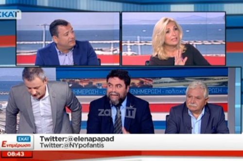 Άγριος καυγάς στην Ενημέρωση του ΣΚΑΙ. Πέταξε το μικρόφωνο και έφυγε on air