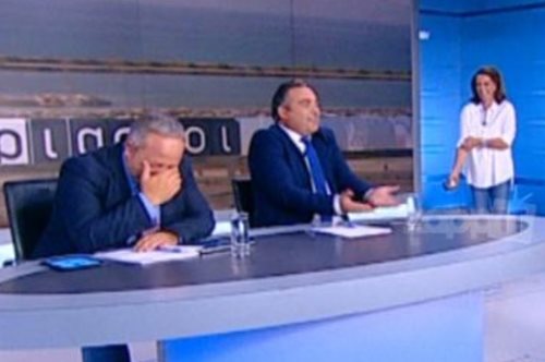 Γέλιο μέχρι δακρύων στο πλατό του Σκάι 