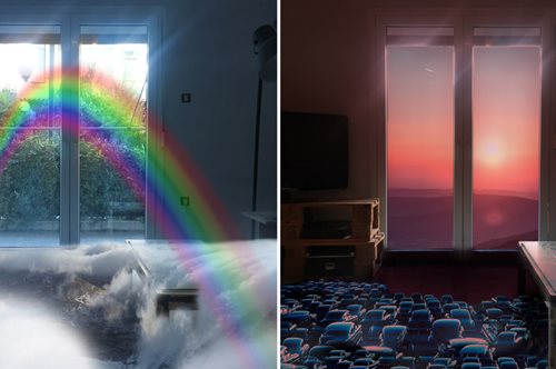 Ο Μπάμπης Μελικίδης κάνει ταξίδια μέσω μίας μπαλκονόπορτας καθισμένος πίσω από το γραφείου του