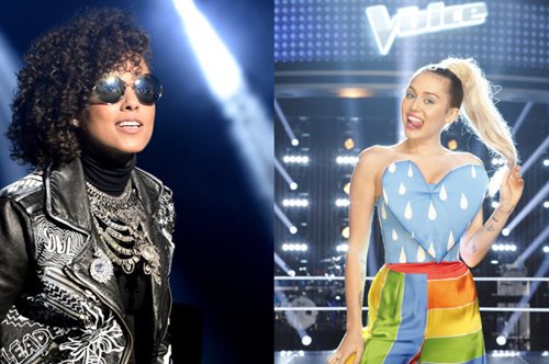 Miley Cyrus και Alicia Keys μαζί. Πρώτη φορά δυο τραγουδίστριες στους κριτές του The Voice