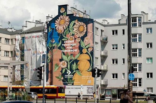 Τοιχογραφία στη Βαρσοβία με φωτοκαταλυτική βαφή που μειώνει την ατμοσφαιρική ρύπανση