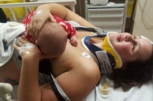 Μητέρα αρνήθηκε να πάρει παυσίπονα μετά από σοβαρό τροχαίο για να μπορέσει να θηλάσει