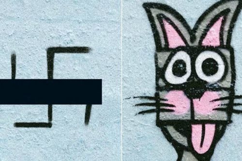 Ευφυές! Οι γκραφιτάδες του Βερολίνου μετατρέπουν τα ναζιστικά σύμβολα σε παιδικές ζωγραφιές 