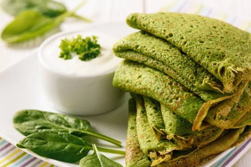 Κρέπες με σπανάκι και βρώμη
