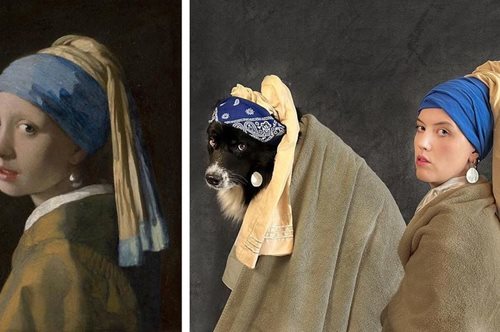 Καλλιτέχνις αναδημιουργεί διάσημους πίνακες με πρωταγωνιστή τον σκύλο της