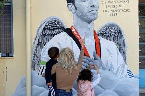 Αλέξανδρος Νικολαΐδης: Γκράφιτι του Ολυμπιονίκη στο λύκειο απ’ όπου αποφοίτησε