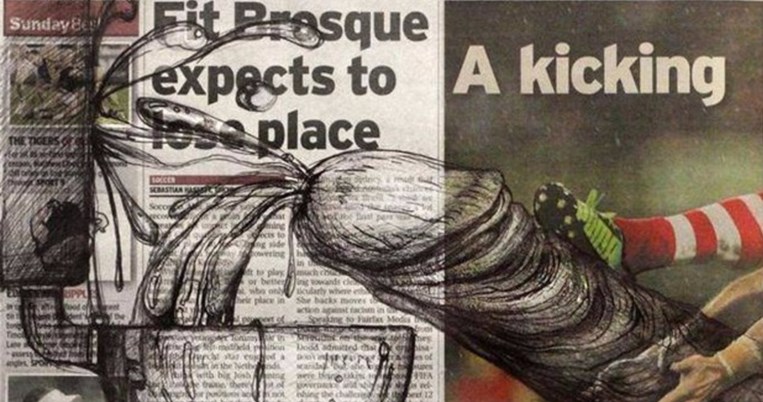Ζωγραφίζοντας πέη στις σελίδες της εφημερίδας Herald Sun