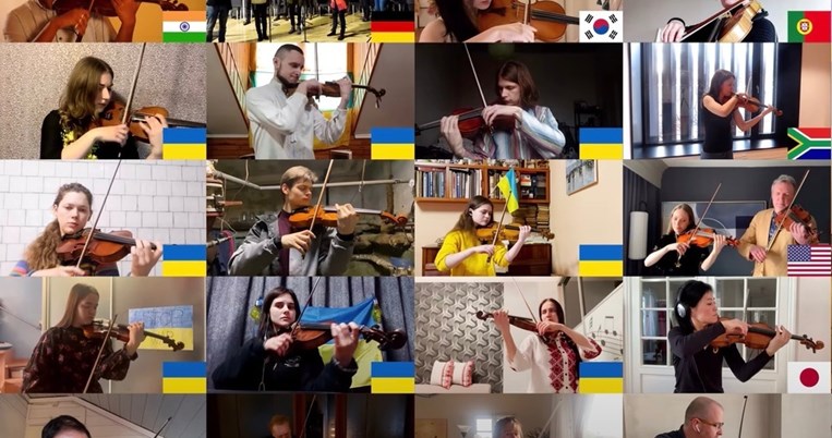 94 βιολιστές ανά τον κόσμο ενώνονται με συνάδελφό τους σε καταφύγιο ερμηνεύοντας ένα κομμάτι μαζί