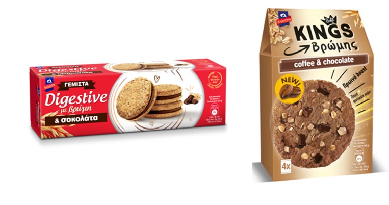 Νέα απολαυστικά μπισκότα Αλλατίνη Digestive με βρώμη & γέμιση σοκολάτα και Soft Kings βρώμης Coff
