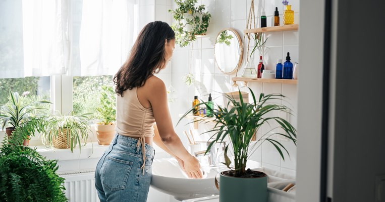 plants in bathroom
