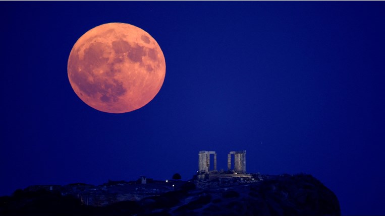 Υπερπανσέληνος, πανσέληνος, Αύγουστος 2024, Σούνιο