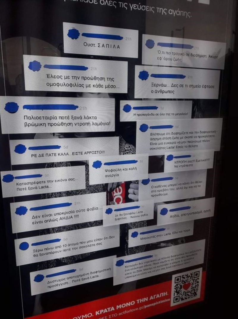 «Ψοφούλη»: Η Lacta συγκέντρωσε σε μία αφίσα όλα τα μηνύματα μίσους που προκάλεσε η καμπάνια της