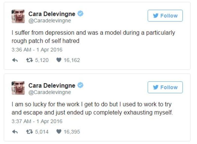 Η Κάρα Ντελεβίν ανέβασε την κατάθλιψή της στο twitter δημιουργώντας πάλι ντόρο γύρω από το όνομά της