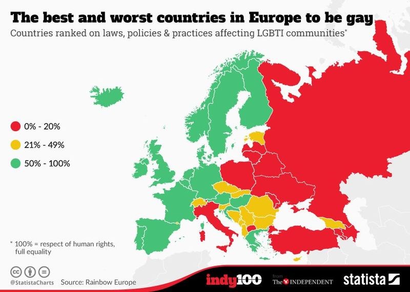 Ποια είναι η καλύτερη και ποια η χειρότερη χώρα στην Ευρώπη αν είσαι gay - Η θέση της Ελλάδας