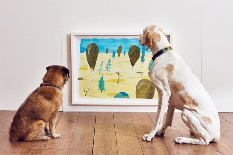 Οι απίθανες αντιδράσεις σκύλων σε μια φανταστική έκθεση ζωγραφικής μόνο για τετράποδα
