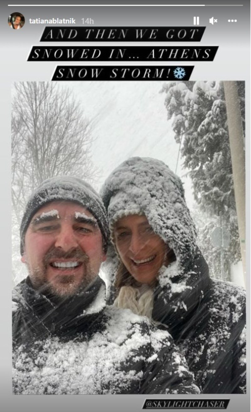 Η Τατιάνα Μπλάτνικ και ο Νικόλαος Γλύξμπουργκ σε χιονισμένες βόλτες στα Βόρεια Προάστια